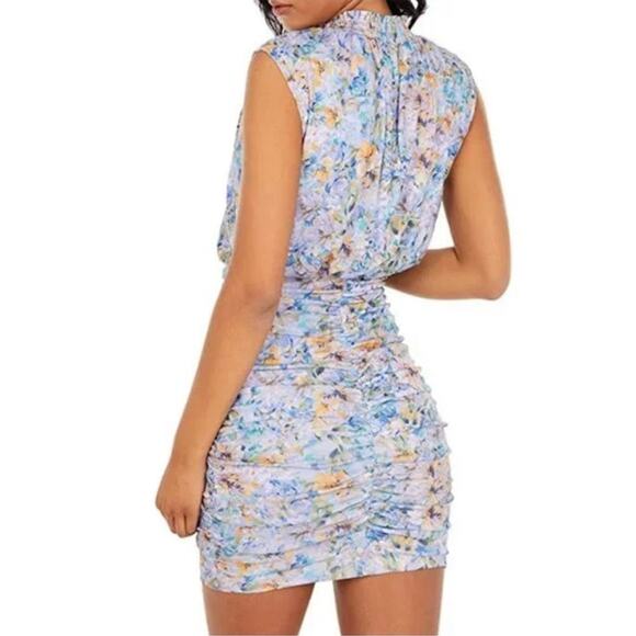 LAUNDRY BY SHELLI SEGAL V-Neck Collared Floral Mini Dress Size 6 - Picture 16 of 16